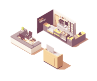 Кассы и зоны обслуживания